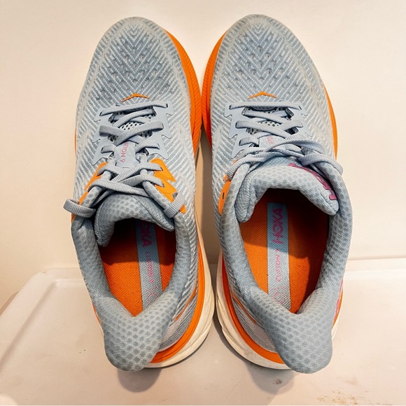 Hoka Sky Blue and Vibrant Orange Sneakers - Picture 4 of 7